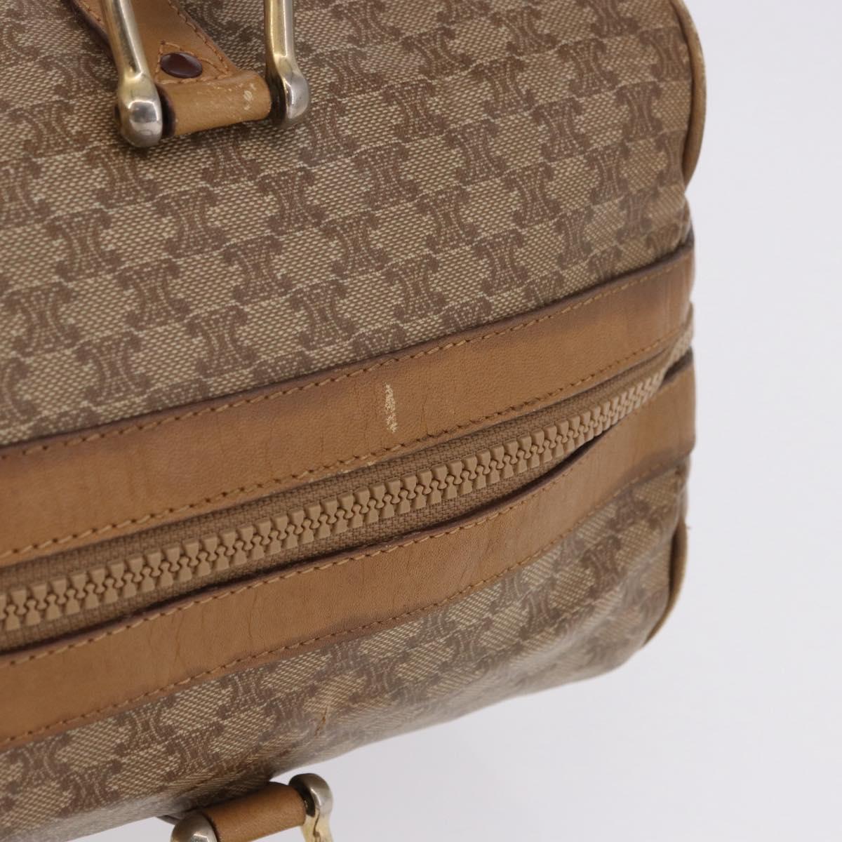 CELINE Macadam Canvas Hand Bag PVC Beige Gold Auth 197717
