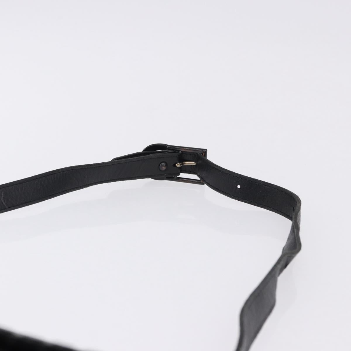 SAINT LAURENT Shoulder Bag Leather Black Auth 197730