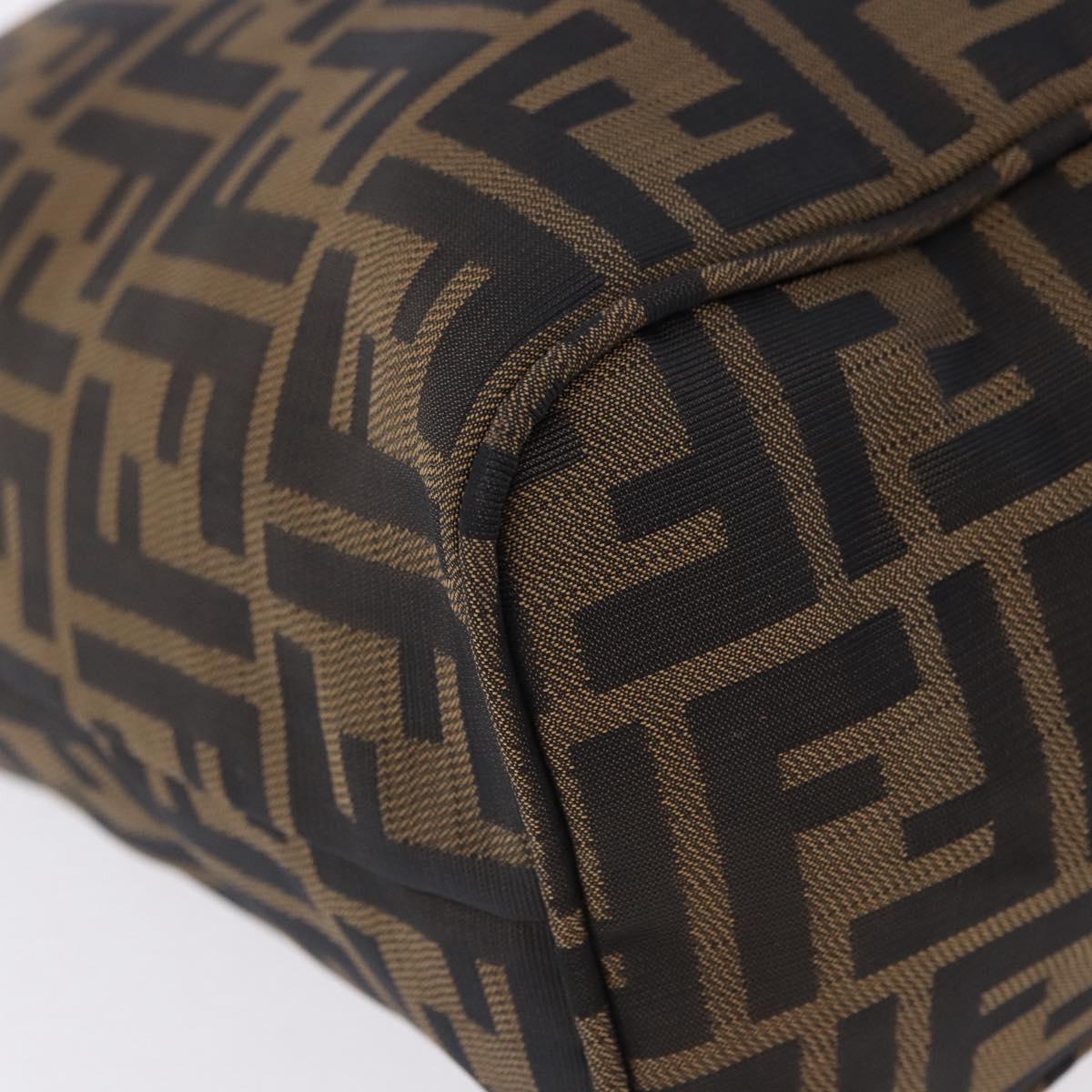 FENDI Zucca Canvas Tote Bag Brown Black Auth 197739A