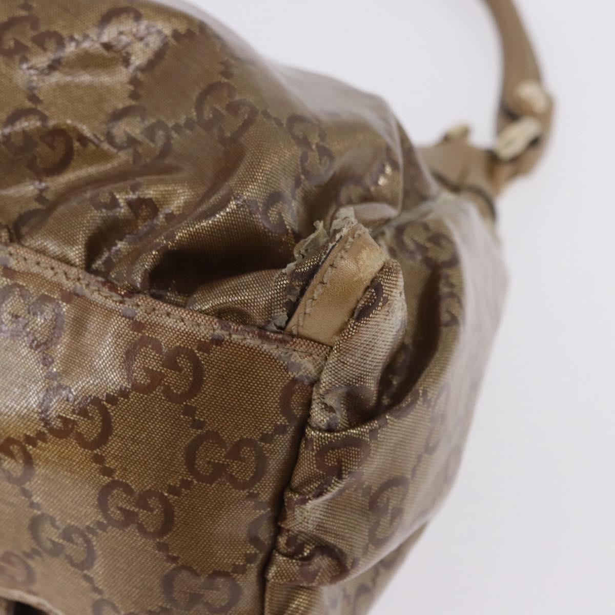 GUCCI GG Crystal Shoulder Bag Gold 190525 Auth 197749