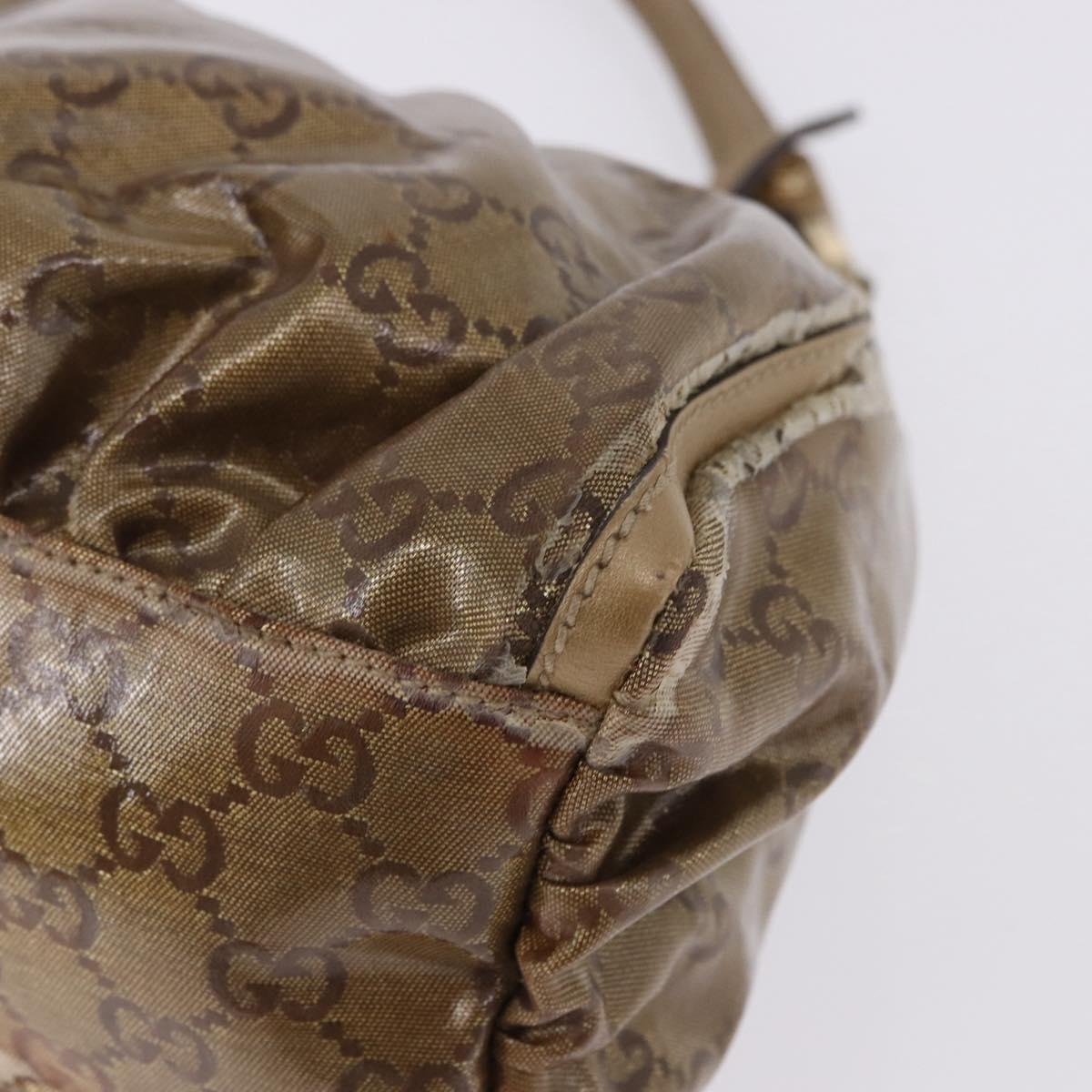 GUCCI GG Crystal Shoulder Bag Gold 190525 Auth 197749
