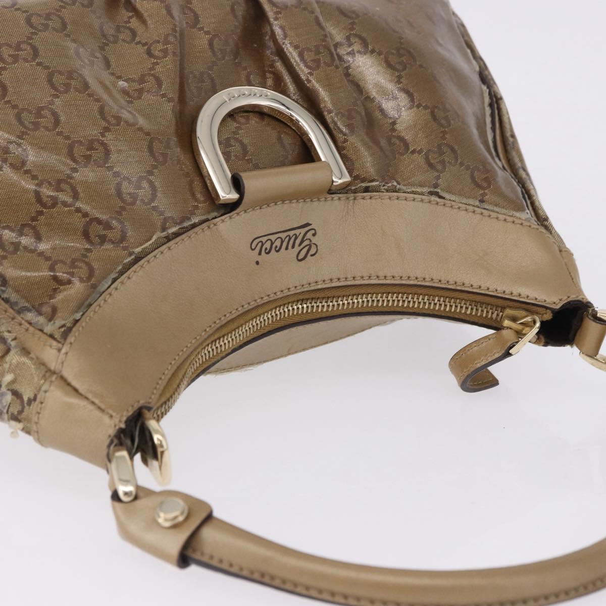 GUCCI GG Crystal Shoulder Bag Gold 190525 Auth 197749