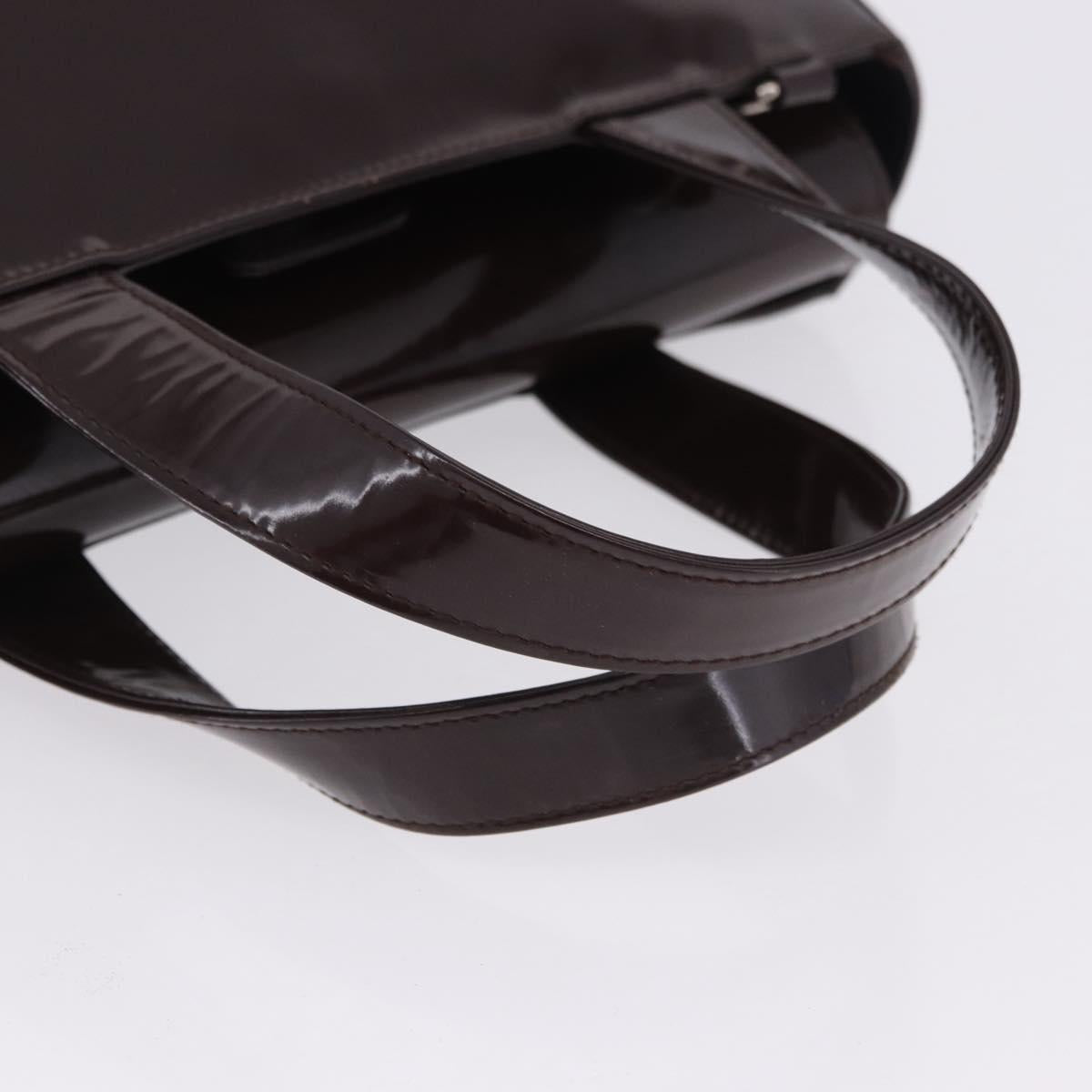 GUCCI Interlocking Bag Patent Leather Bordeaux Silver 000 1013 0504 Auth 197752