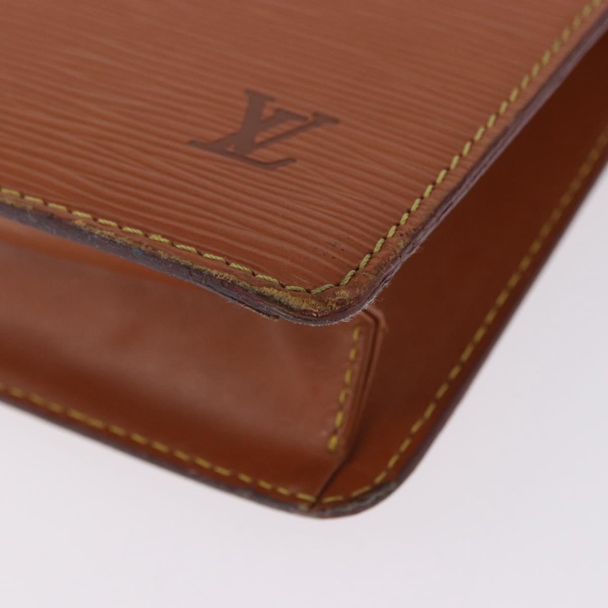 LOUIS VUITTON Epi Pochette Homme Clutch Bag Brown M52528 LV Auth 197754