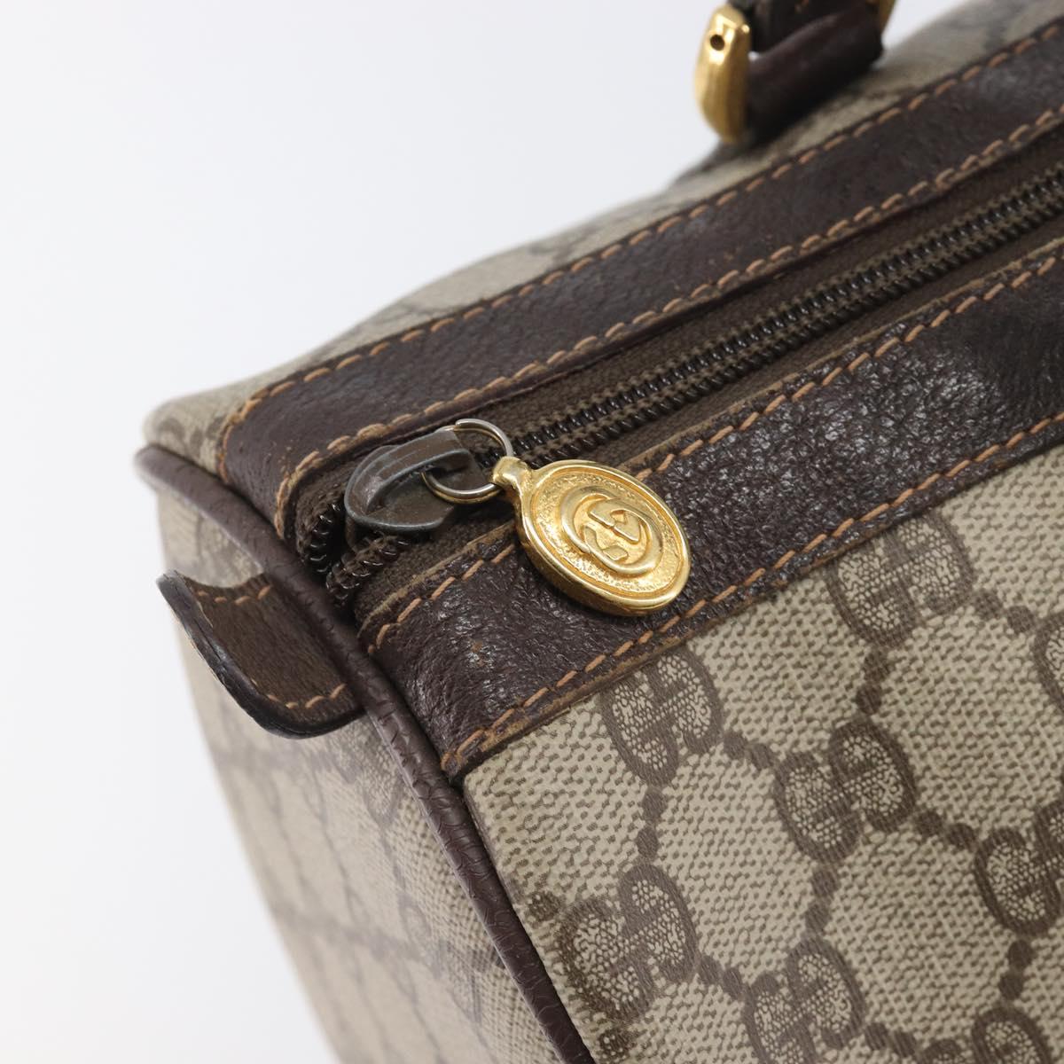 GUCCI GG Supreme Web Sherry Line Hand Bag PVC Beige Gold 40 02 007 Auth 197765