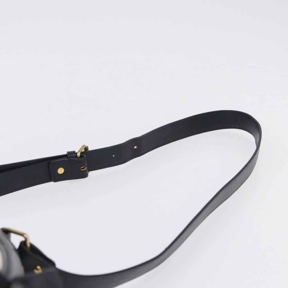SAINT LAURENT Shoulder Bag PVC Canvas Navy White Auth 197773