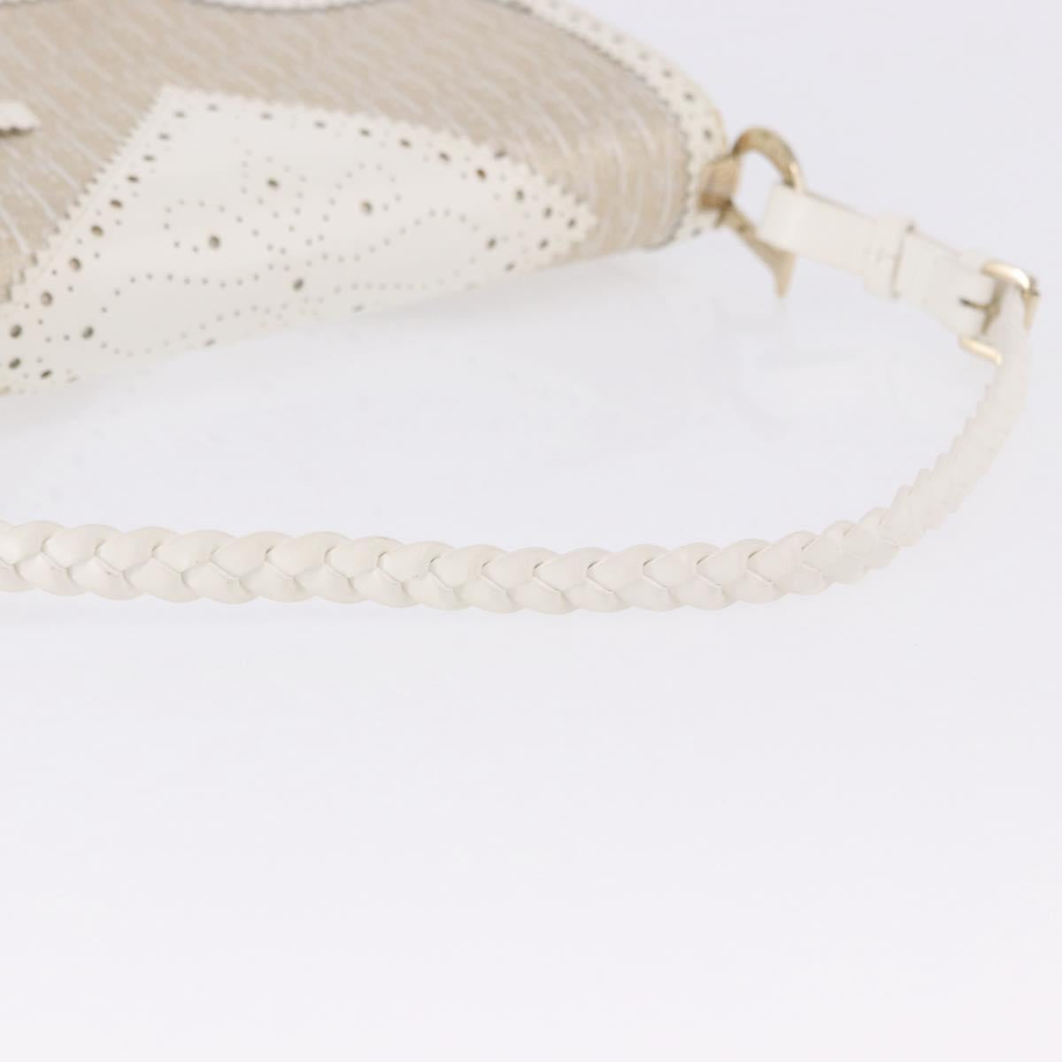 Christian Dior Trotter Canvas Hand Bag Gold Auth 197782SAM