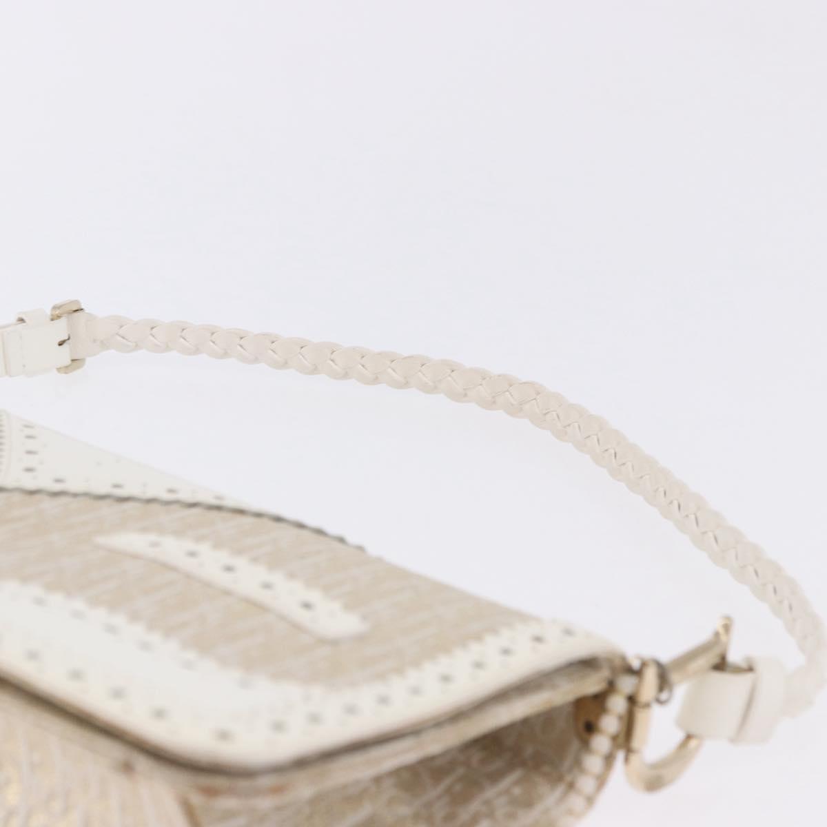 Christian Dior Trotter Canvas Hand Bag Gold Auth 197782SAM