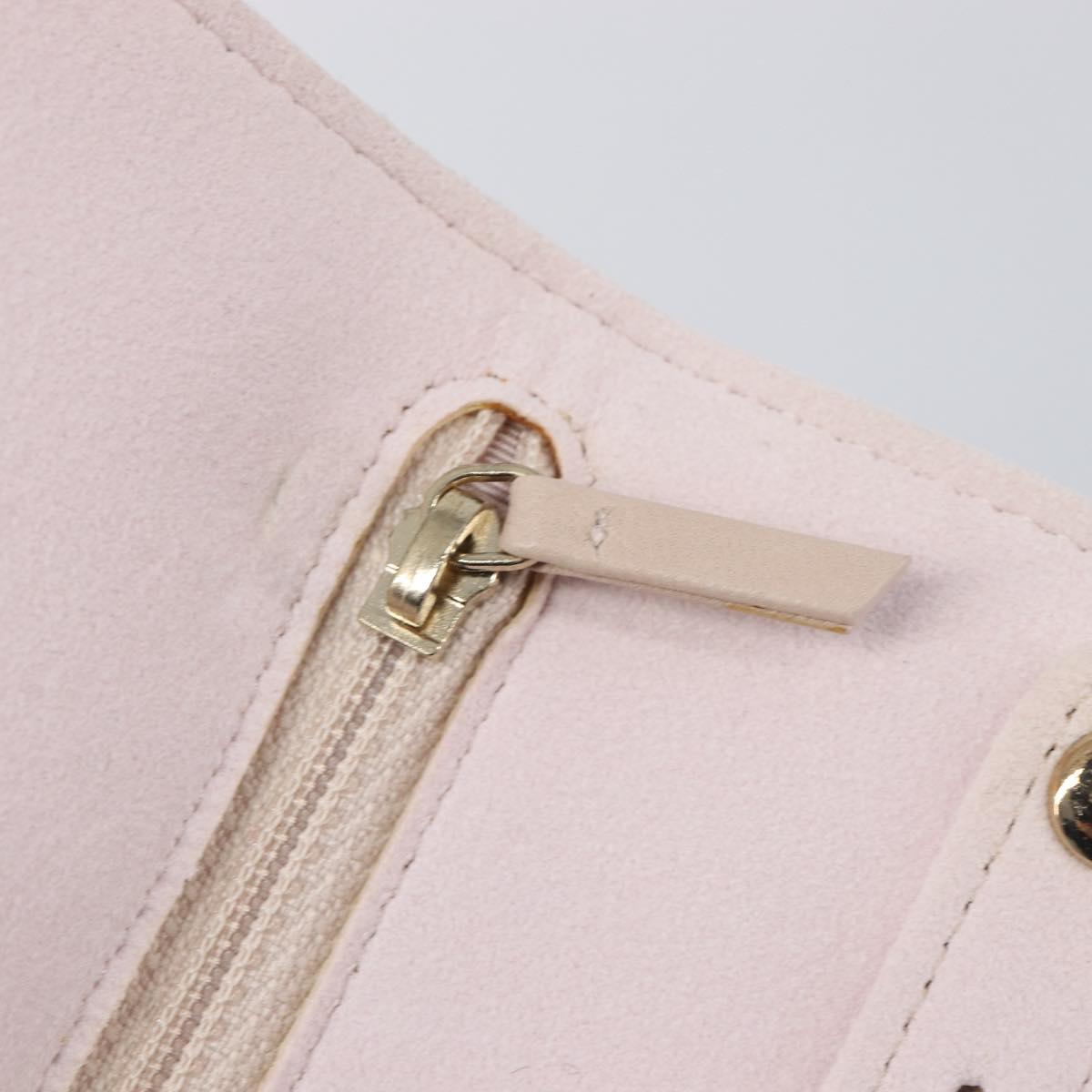 CHANEL Matelasse 2.55 Accessory Pouch Lamb Skin Pink Gold CC Auth 197784V