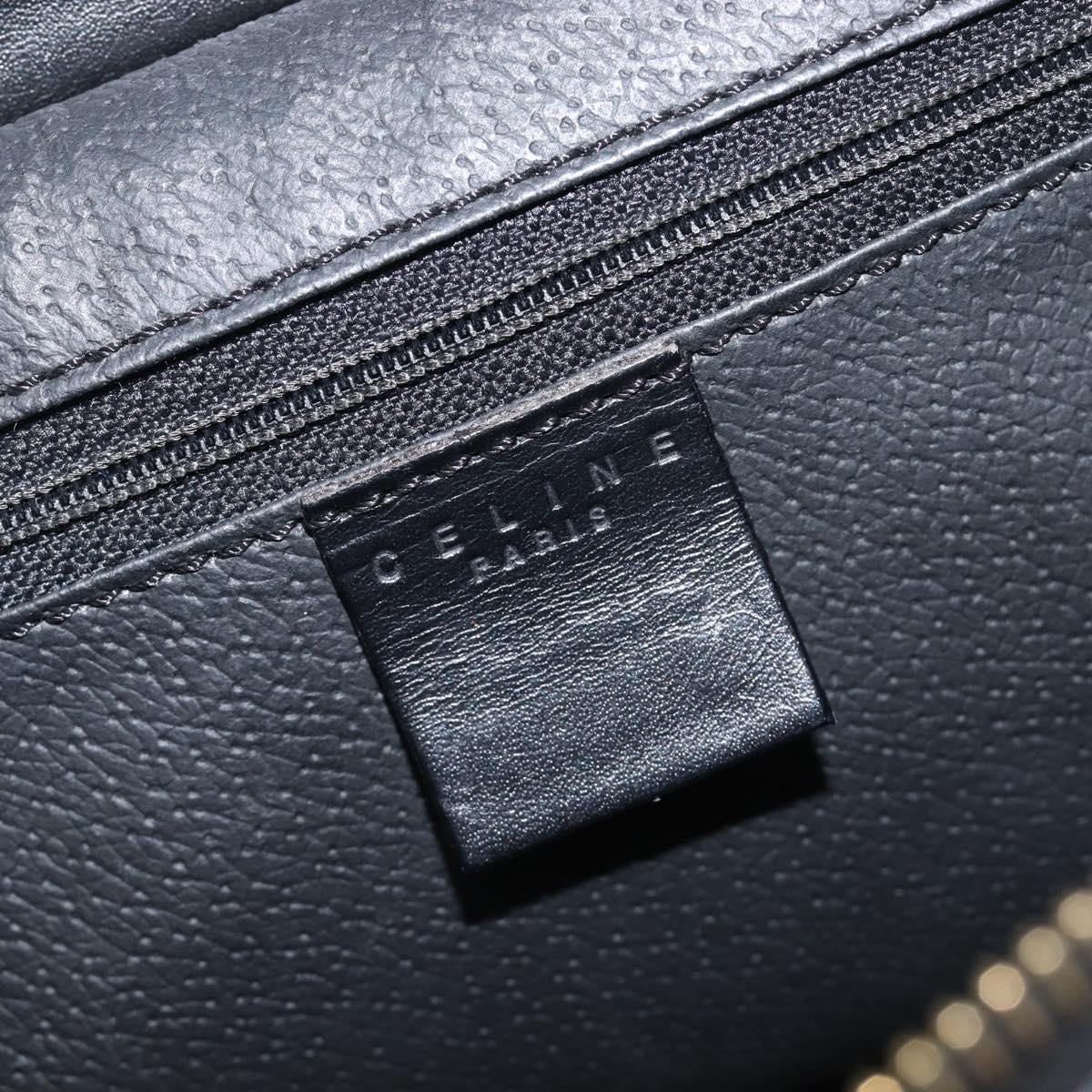 CELINE Macadam Canvas Hand Bag PVC Leather Black Gold Auth 197786A