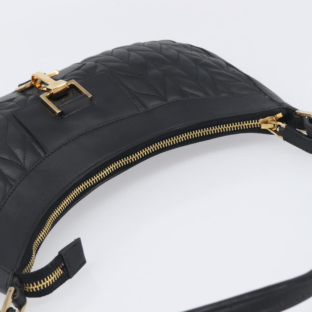 GUCCI Jackie Shoulder Bag Leather Black Gold 001 4128 Auth 197798V