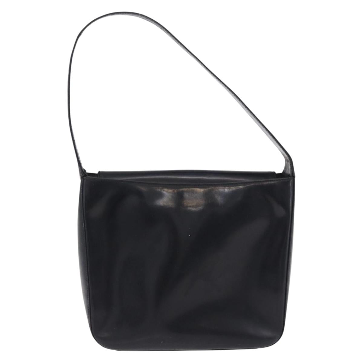GUCCI Shoulder Bag Patent leather Brown Silver 000 1046 0506 Auth 197801