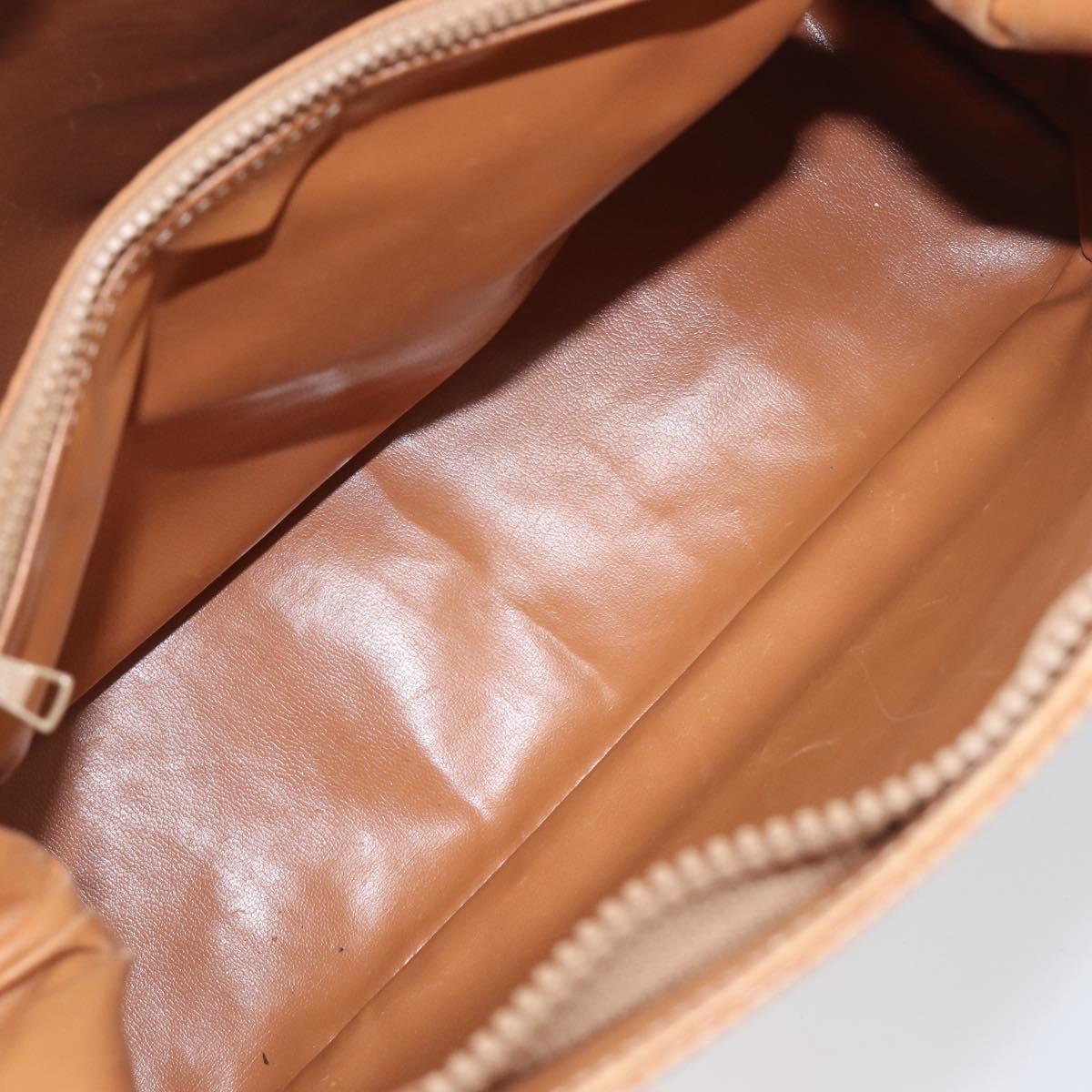 CELINE Macadam Canvas Shoulder Bag PVC Beige Gold Auth 197804