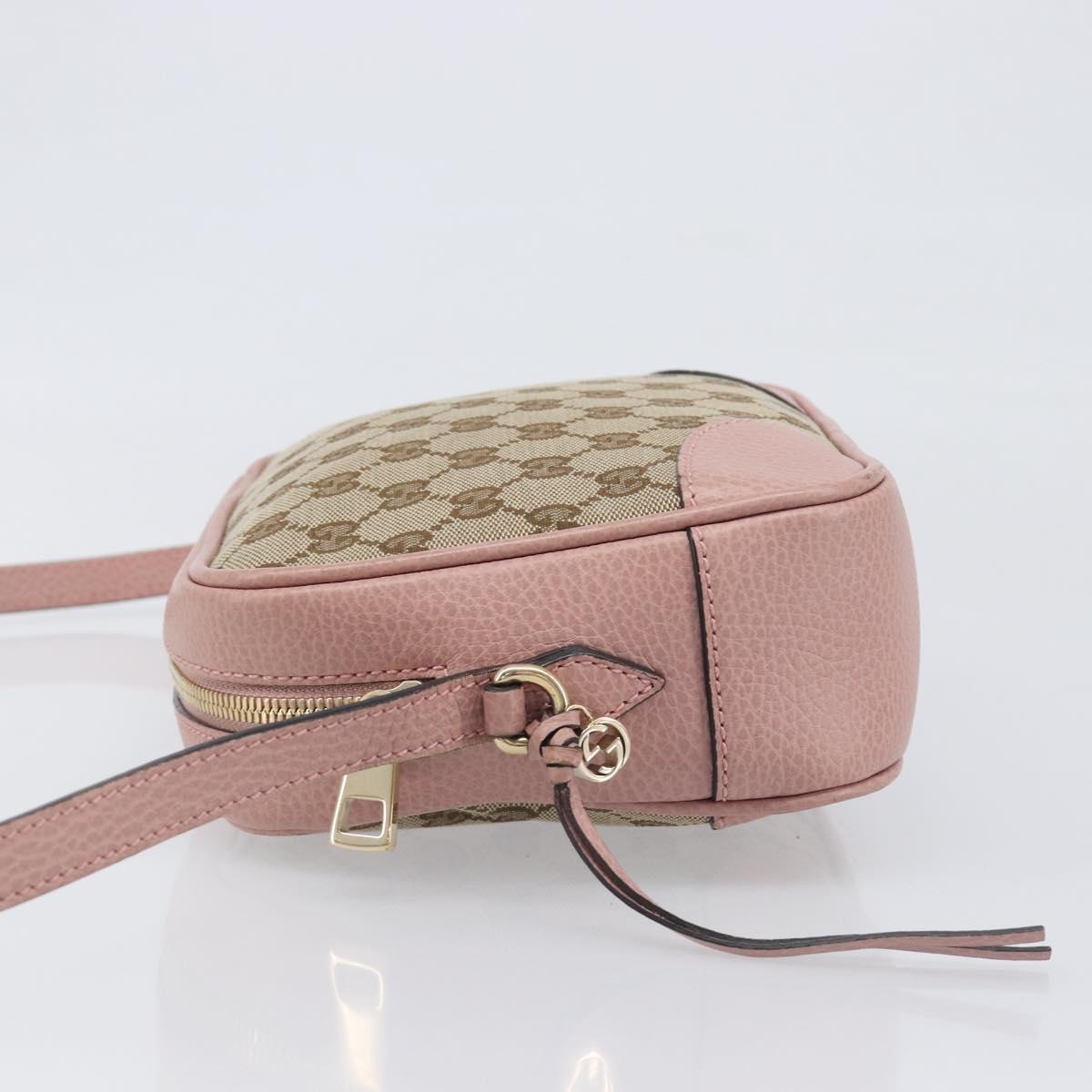 GUCCI GG Canvas Shoulder Bag Beige Gold 449413 Auth 197806A
