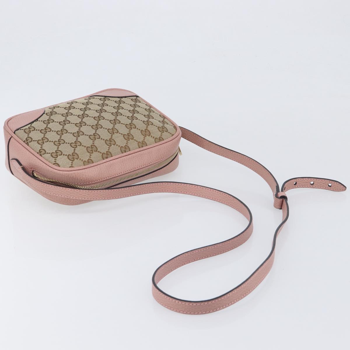 GUCCI GG Canvas Shoulder Bag Beige Gold 449413 Auth 197806A