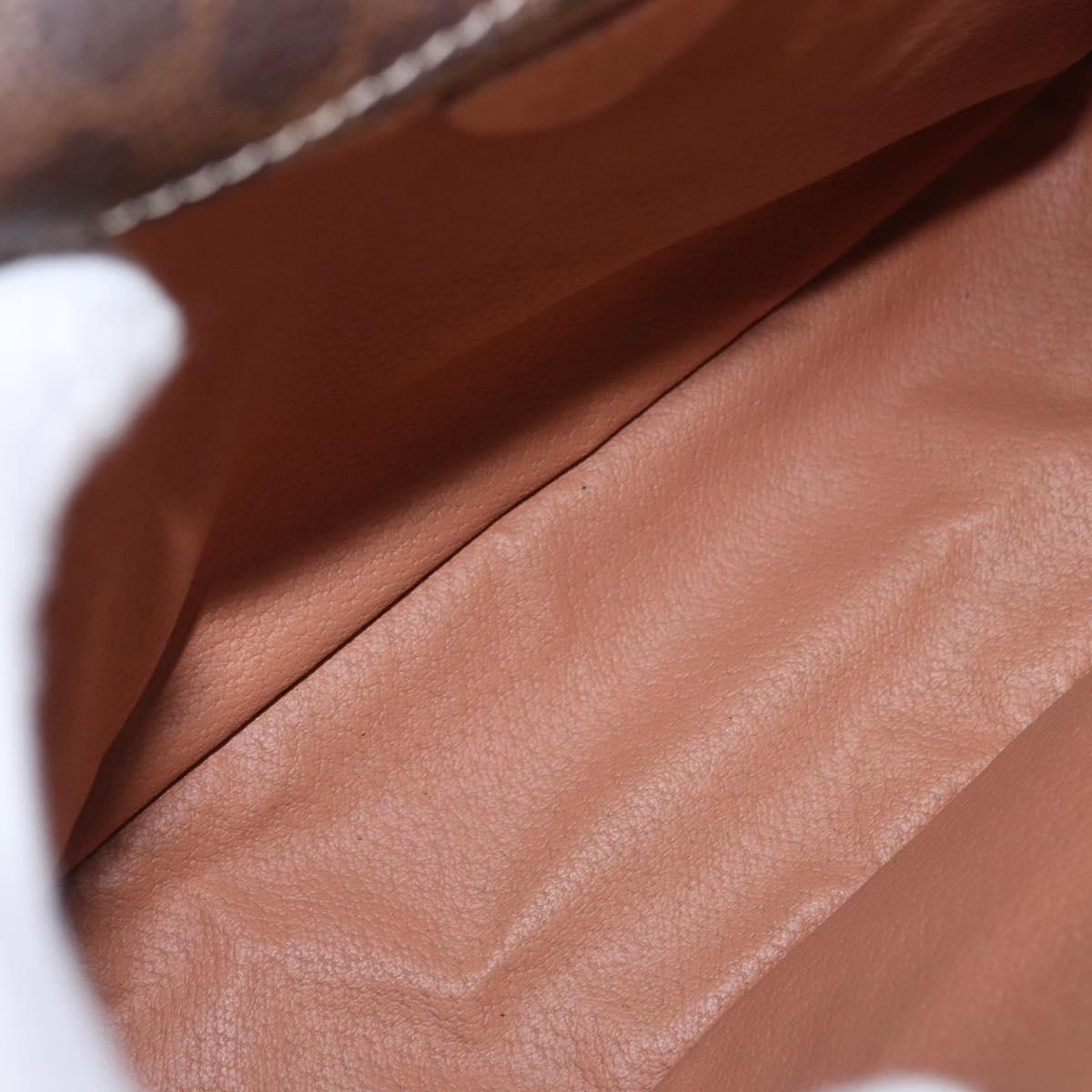 CELINE Macadam Canvas Shoulder Bag PVC Leather Brown Gold Auth 197808V