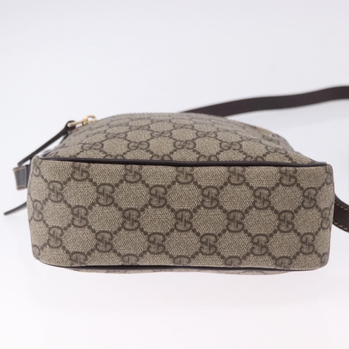 GUCCI GG Supreme Shoulder Bag PVC Beige Gold 233268 Auth 197812