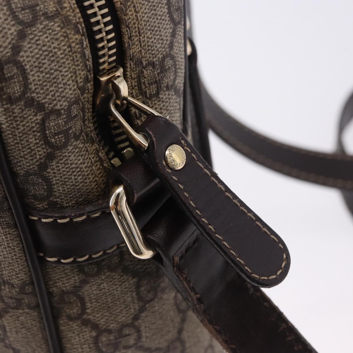 GUCCI GG Supreme Shoulder Bag PVC Beige Gold 233268 Auth 197812