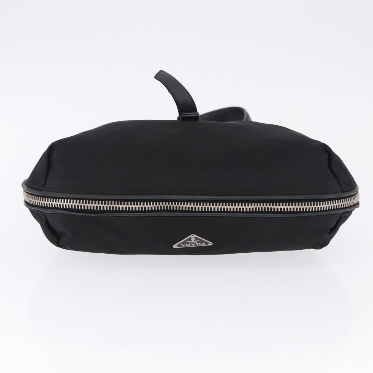 PRADA Shoulder Bag Nylon Black Silver Auth 197814A