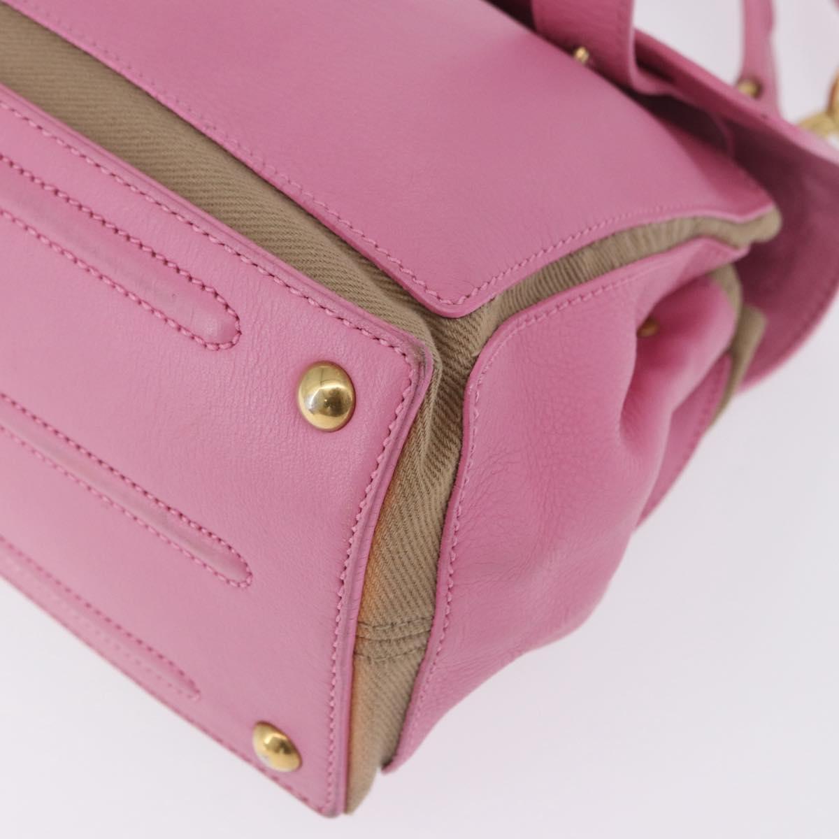 SAINT LAURENT Muse Two Hand Bag Leather 2way Pink Gold 289278 Auth 197816A