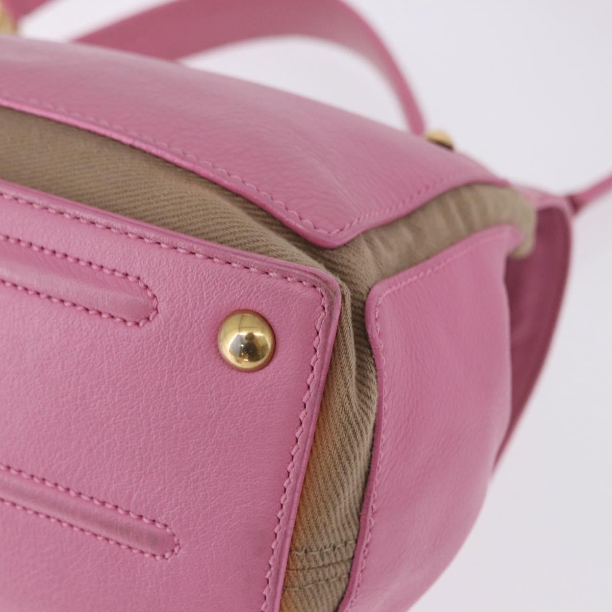 SAINT LAURENT Muse Two Hand Bag Leather 2way Pink Gold 289278 Auth 197816A