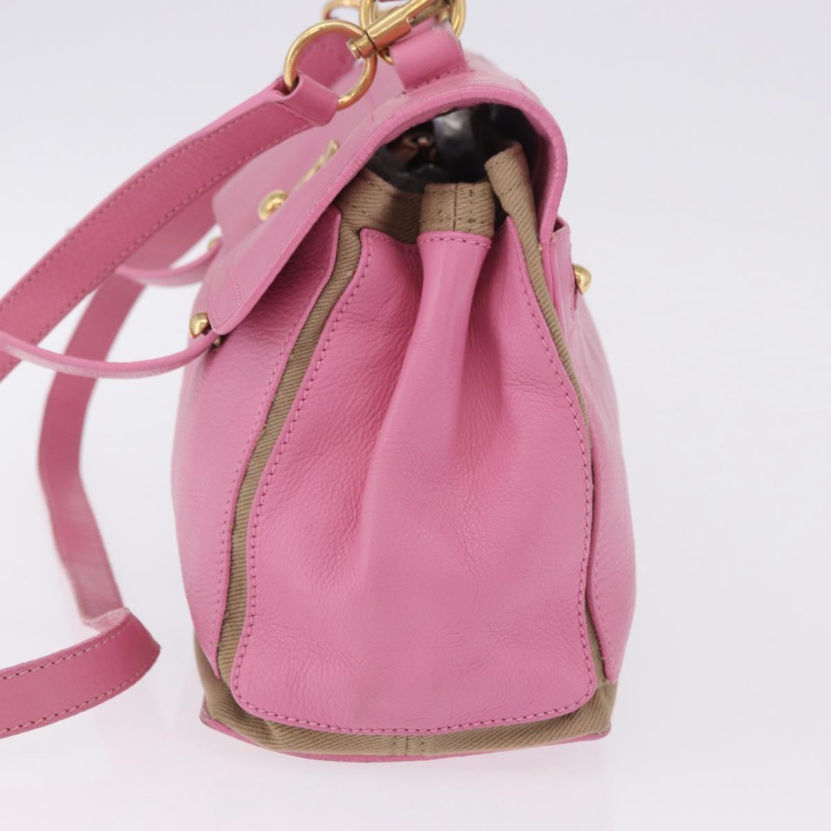 SAINT LAURENT Muse Two Hand Bag Leather 2way Pink Gold 289278 Auth 197816A