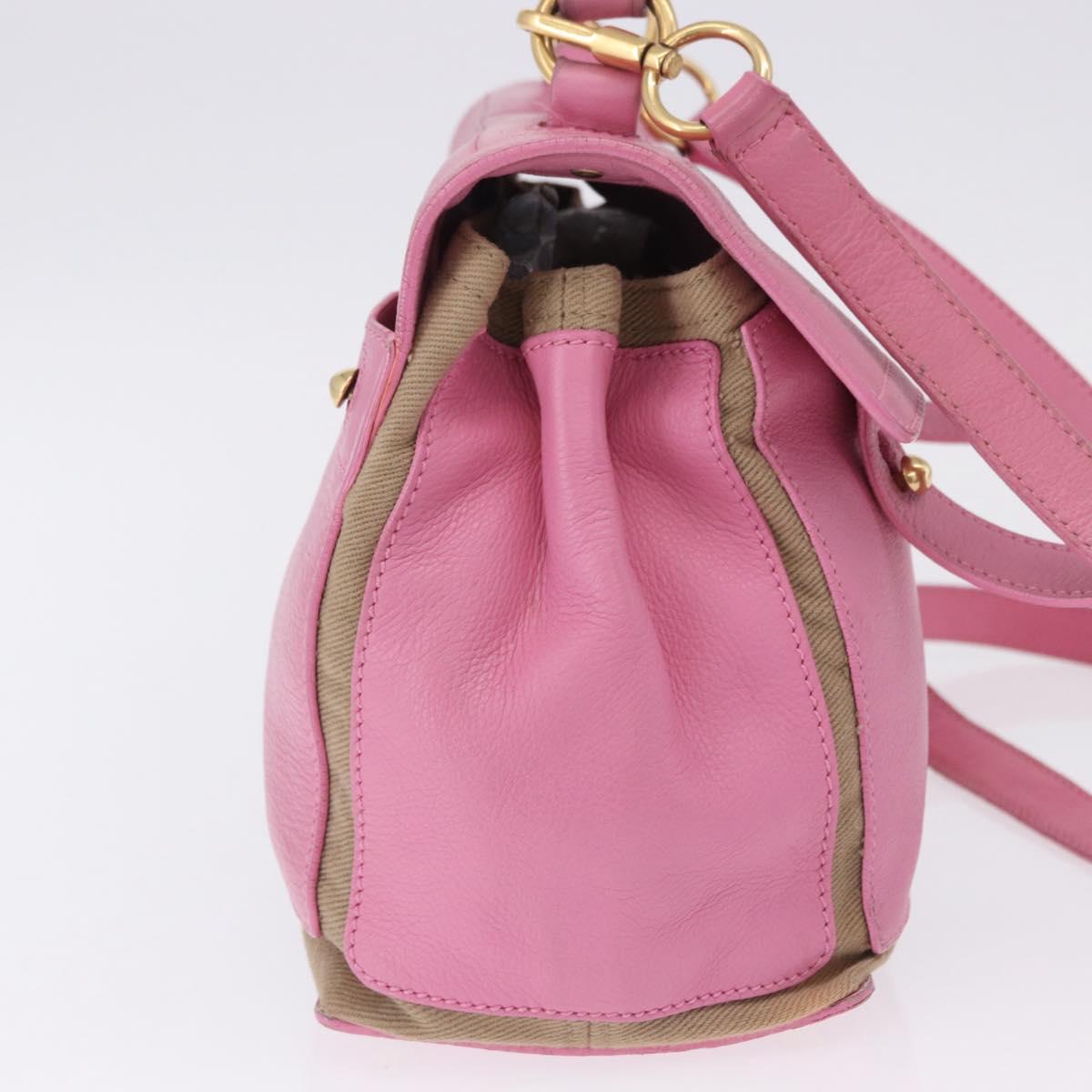 SAINT LAURENT Muse Two Hand Bag Leather 2way Pink Gold 289278 Auth 197816A
