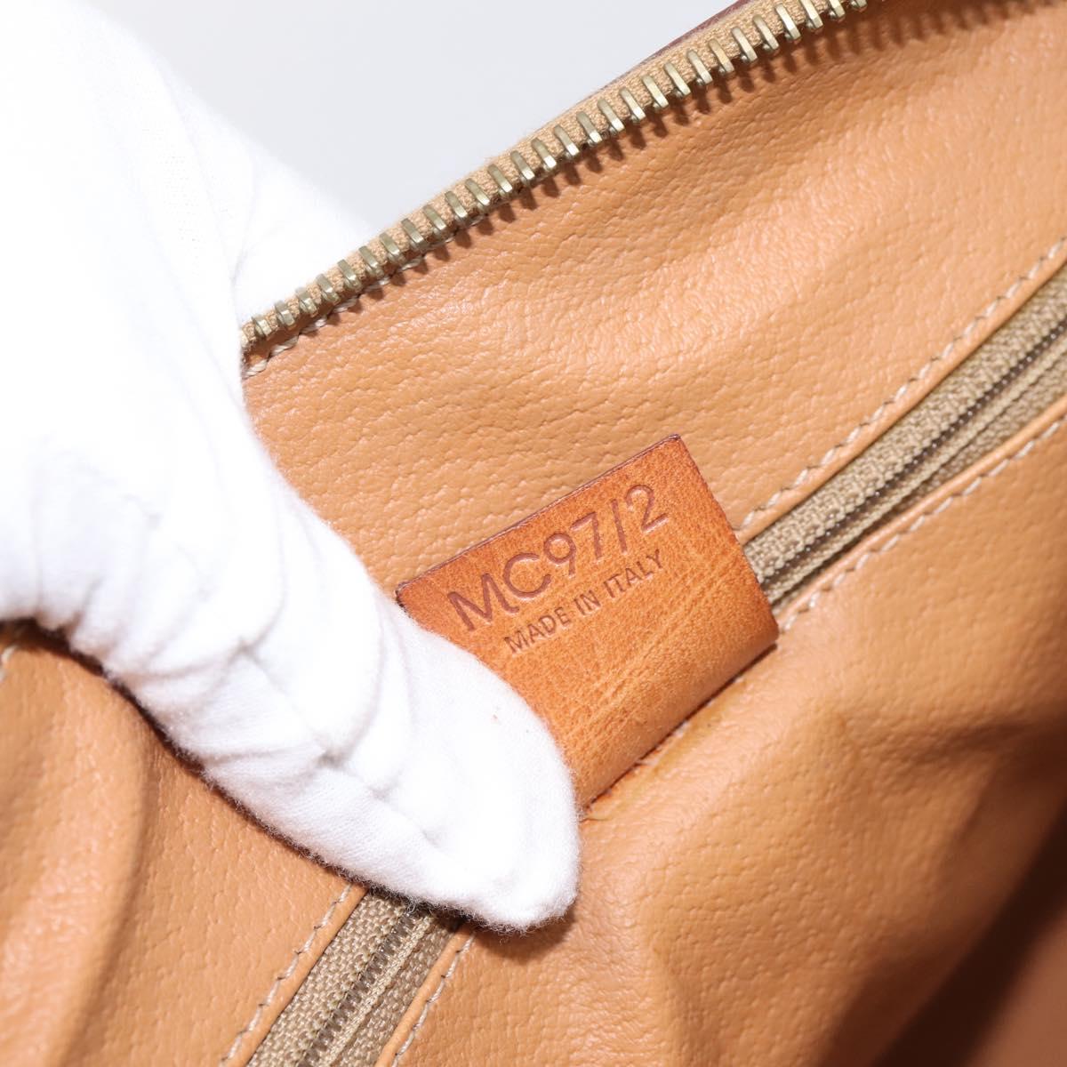 CELINE Macadam Canvas Mini Boston Bag PVC Leather Brown Gold Auth 197819A
