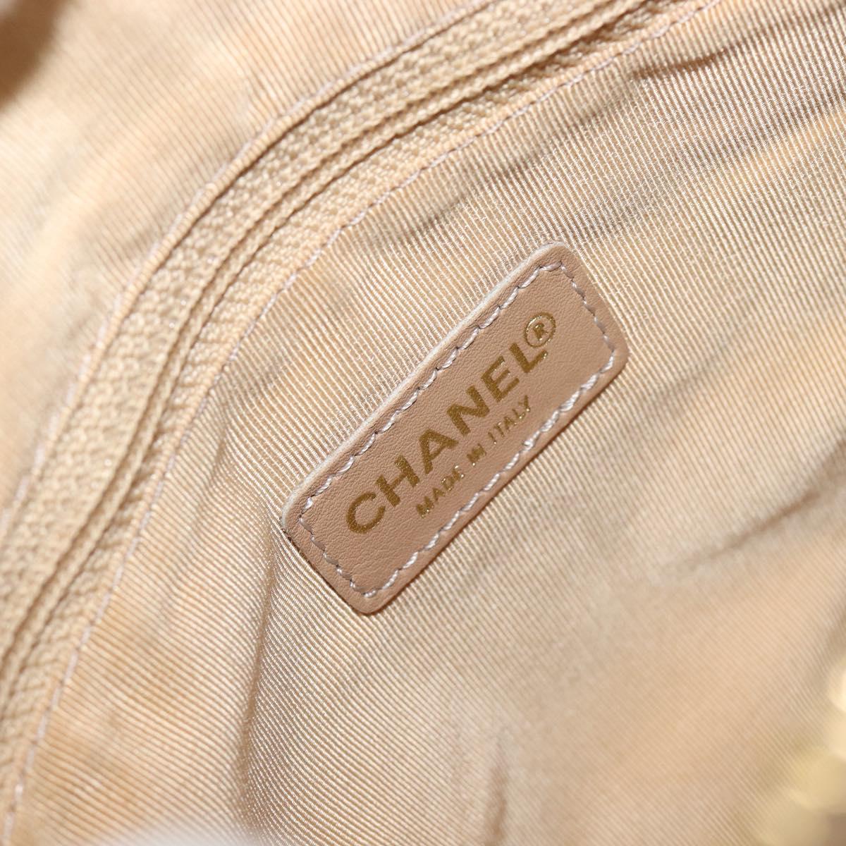 CHANEL Choco Bar Hand Bag Lamb Skin Brown Gold CC Auth 197821