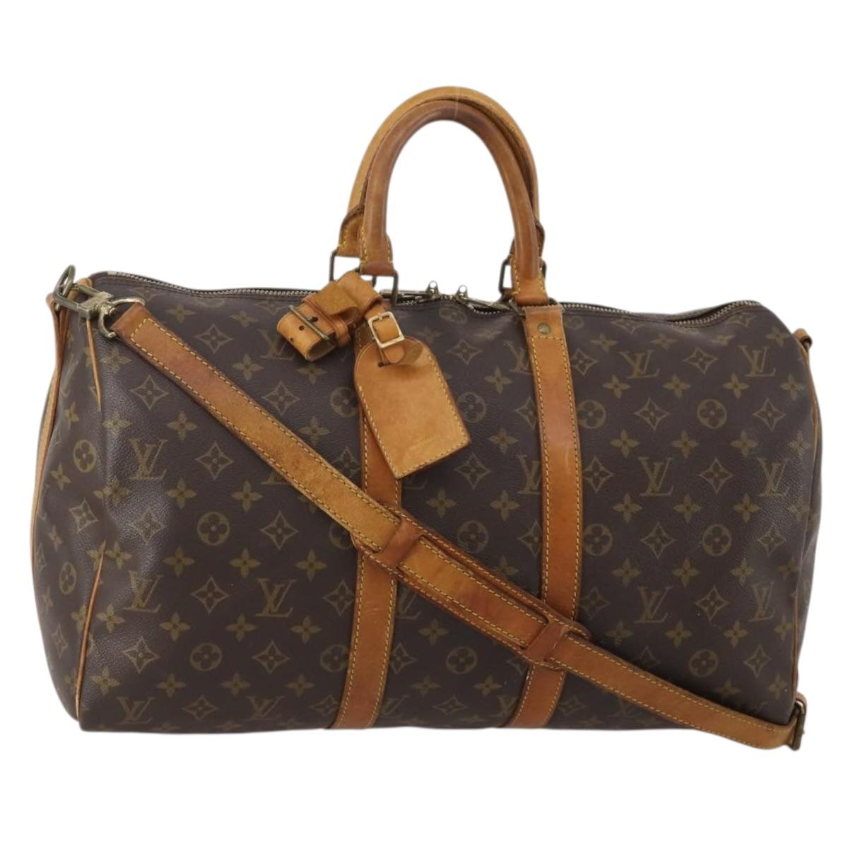 LOUIS VUITTON Monogram Keepall Bandouliere 45 Boston Bag M41418 LV Auth 197822