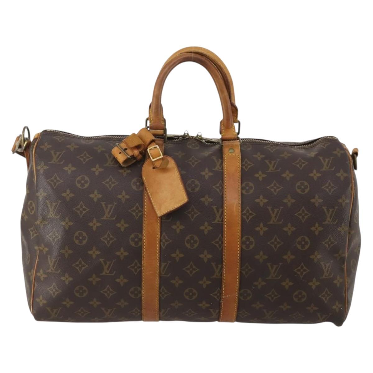LOUIS VUITTON Monogram Keepall Bandouliere 45 Boston Bag M41418 LV Auth 197822