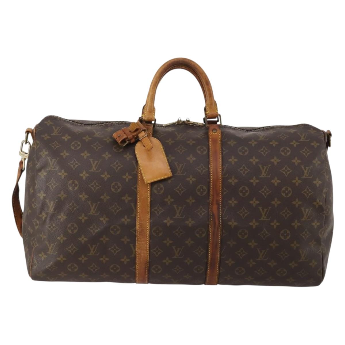 LOUIS VUITTON Monogram Keepall Bandouliere 55 Boston Bag M41414 LV Auth 197823