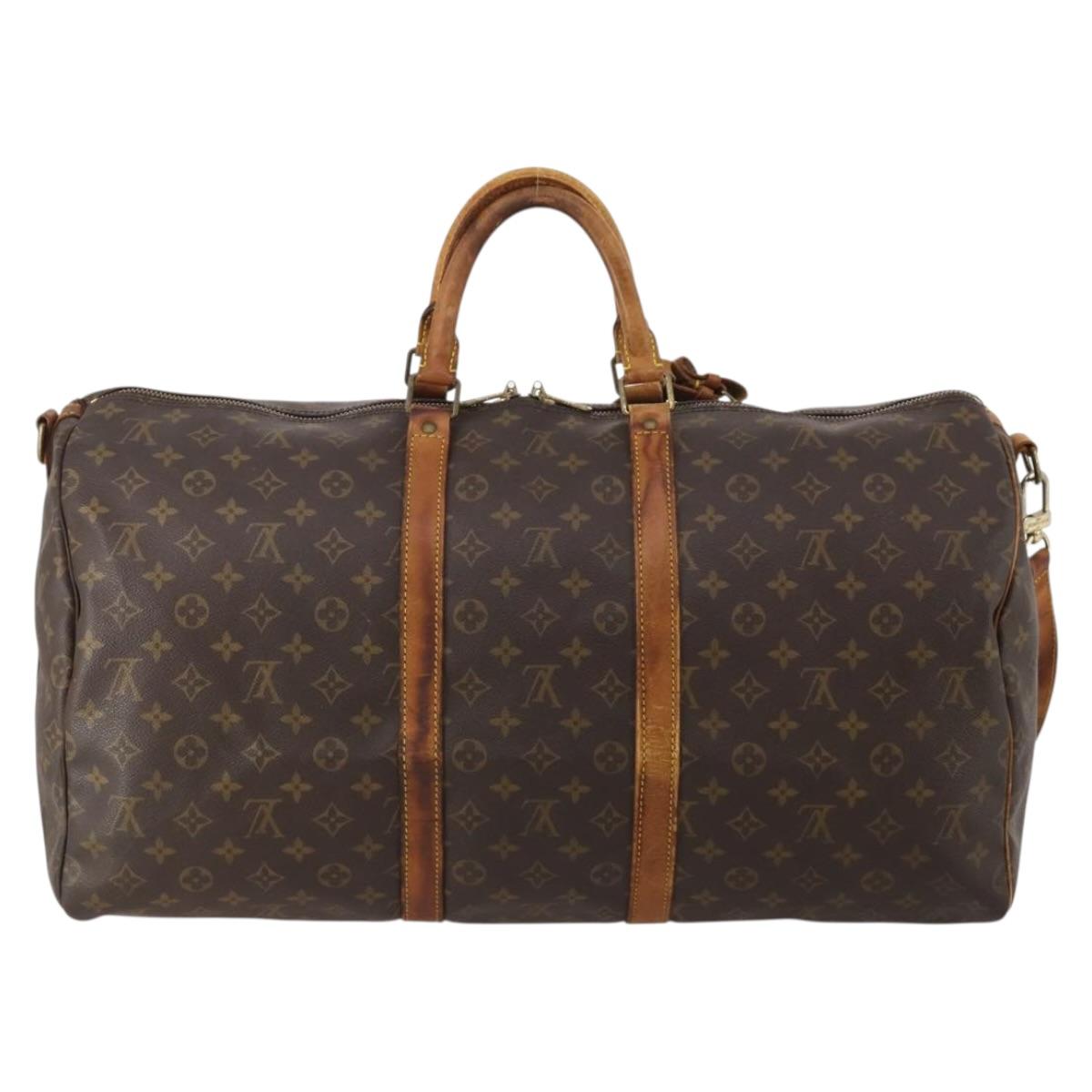 LOUIS VUITTON Monogram Keepall Bandouliere 55 Boston Bag M41414 LV Auth 197823