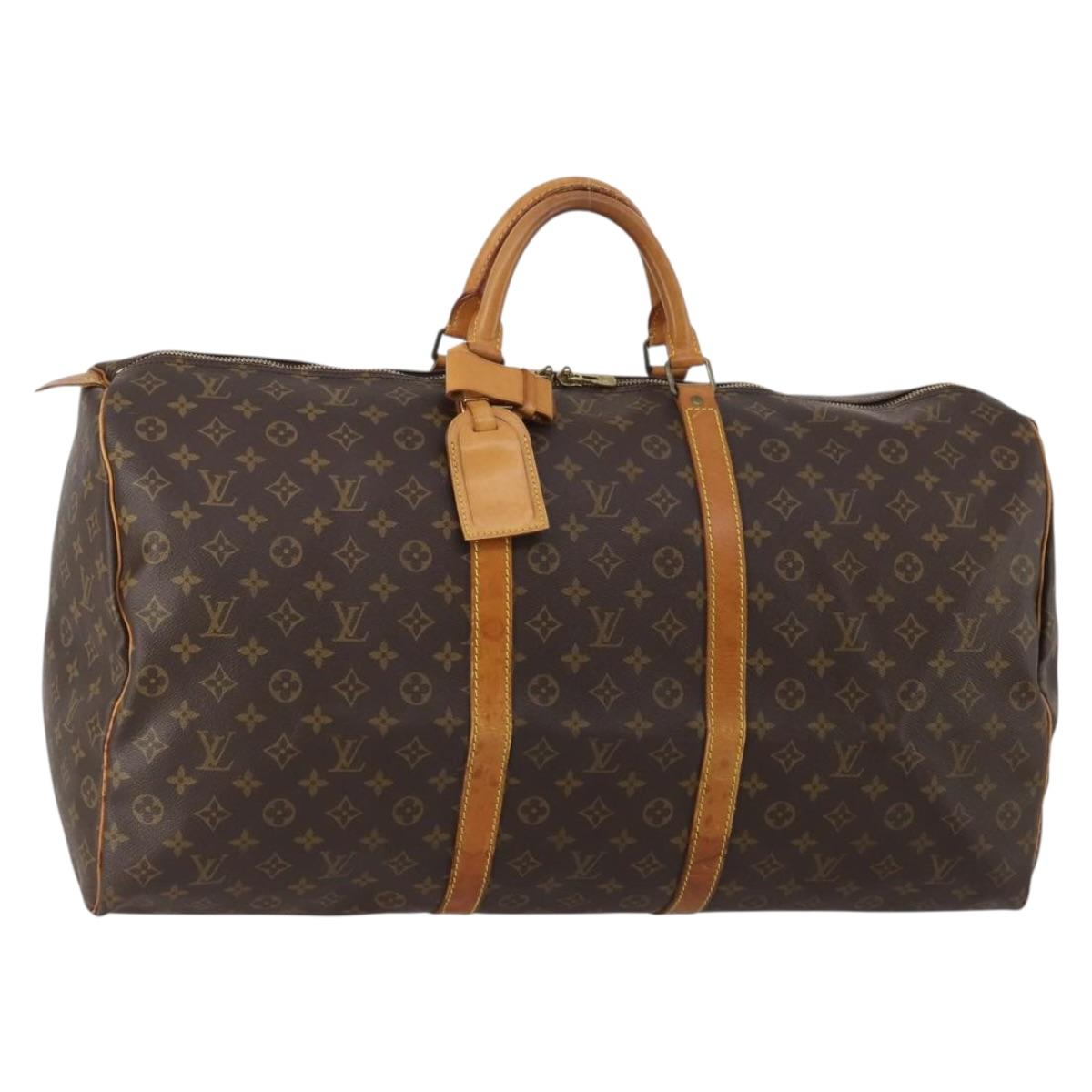 LOUIS VUITTON Monogram Keepall 60 Boston Bag M41422 LV Auth 197828