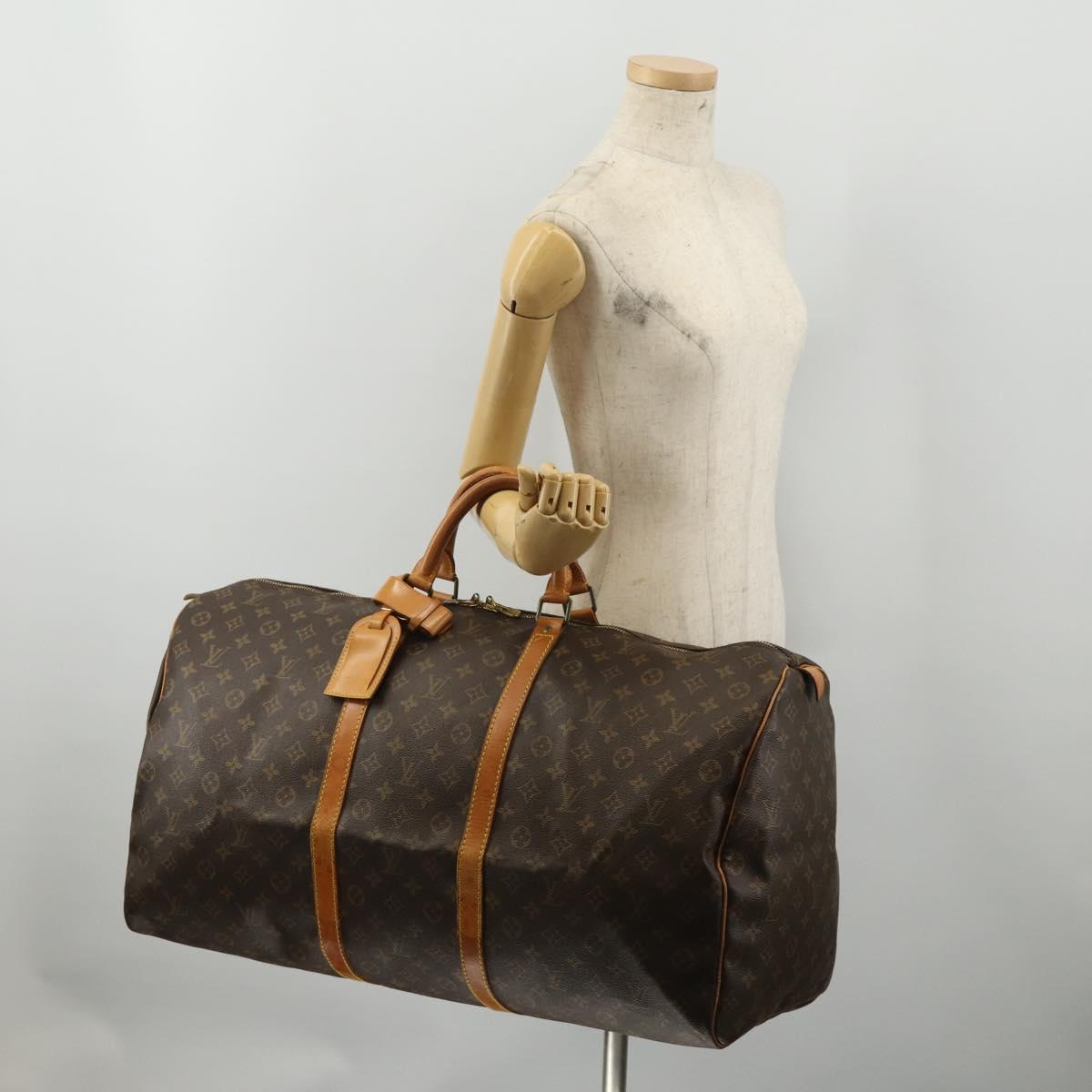 LOUIS VUITTON Monogram Keepall 60 Boston Bag M41422 LV Auth 197828