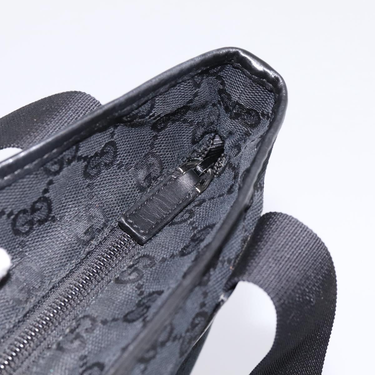 GUCCI GG Canvas Tote Bag Black Silver 019 0402 Auth 197830