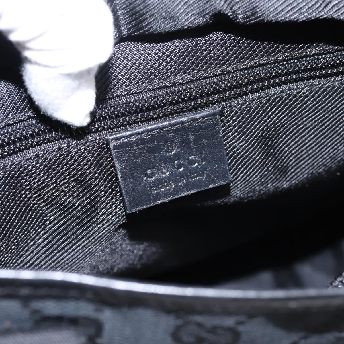 GUCCI GG Canvas Tote Bag Black Silver 019 0402 Auth 197830