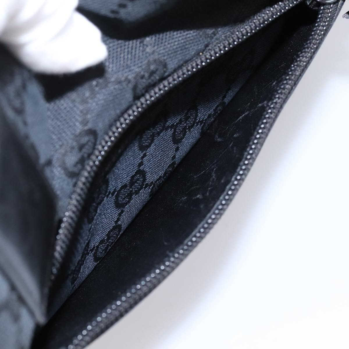 GUCCI GG Canvas Tote Bag Black Silver 019 0402 Auth 197830