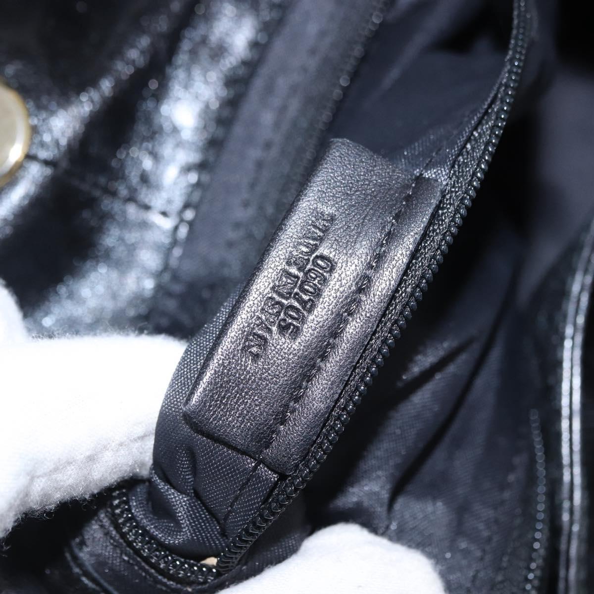 LOEWE Nappa Aire Anagram Hand Bag Leather Black Gold Auth 197831