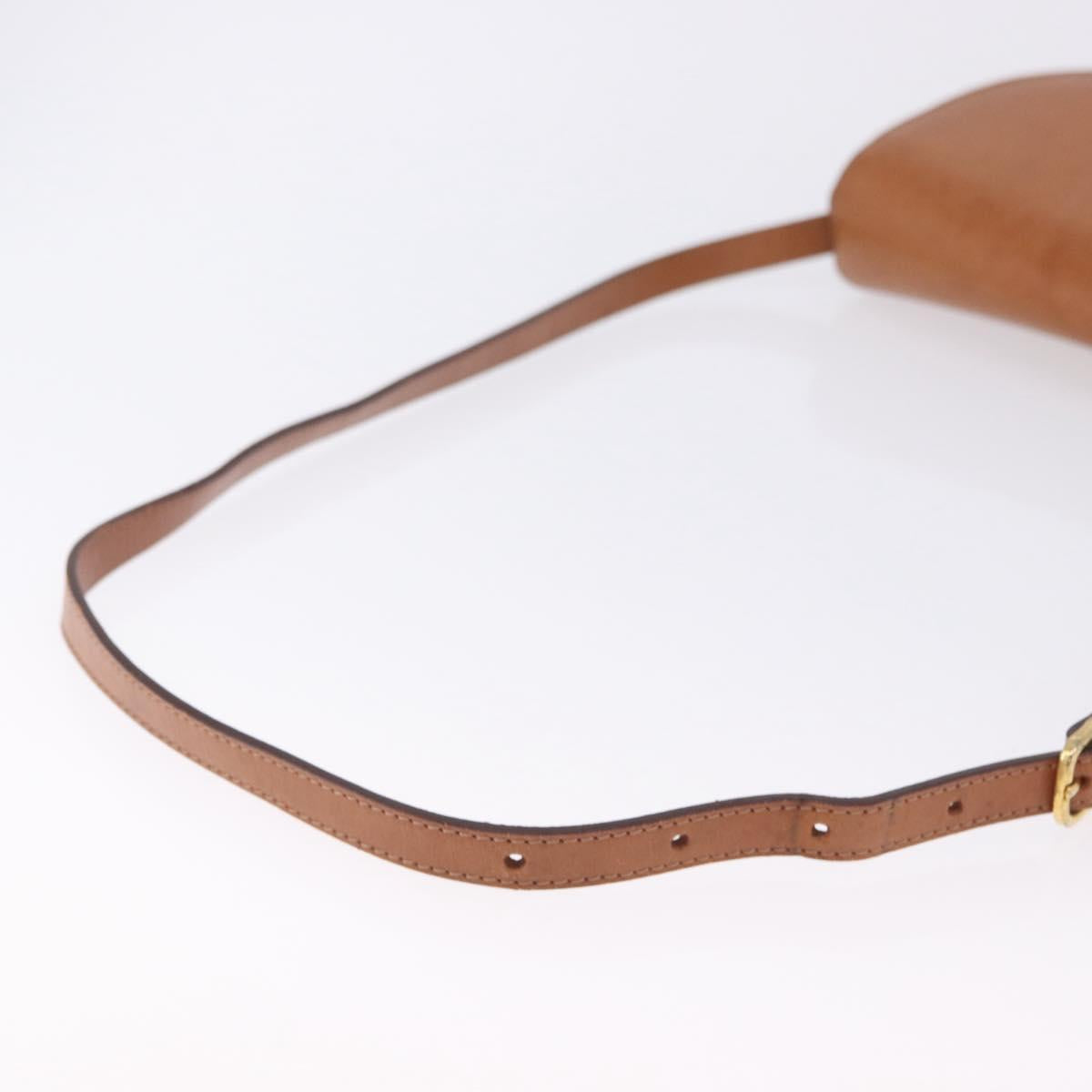 CELINE Macadam Canvas Shoulder Bag PVC Beige Gold Auth 197832A