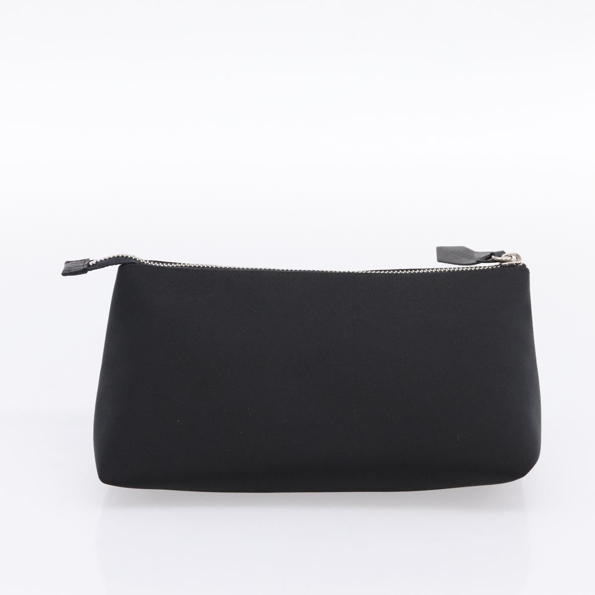 GIVENCHY Hand Bag Nylon Black Silver Auth 197834