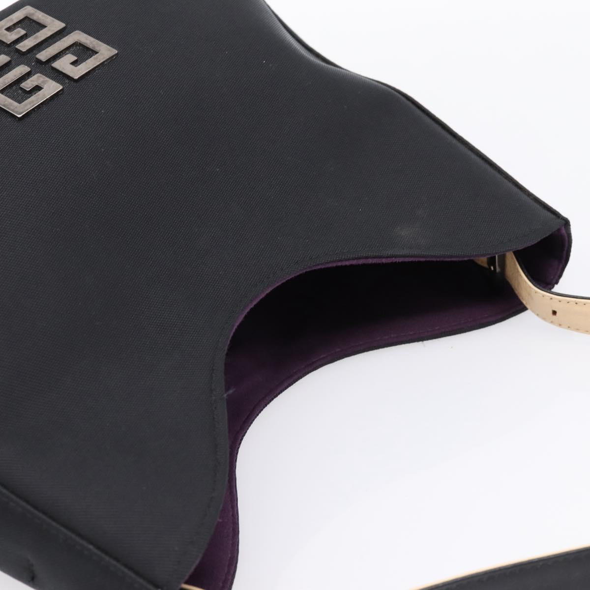 GIVENCHY Hand Bag Nylon Black Silver Auth 197834