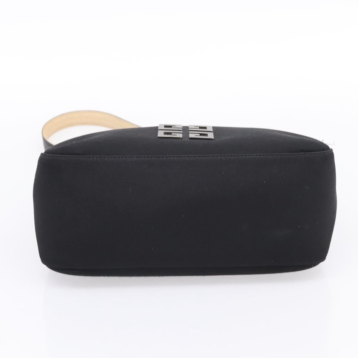 GIVENCHY Hand Bag Nylon Black Silver Auth 197834