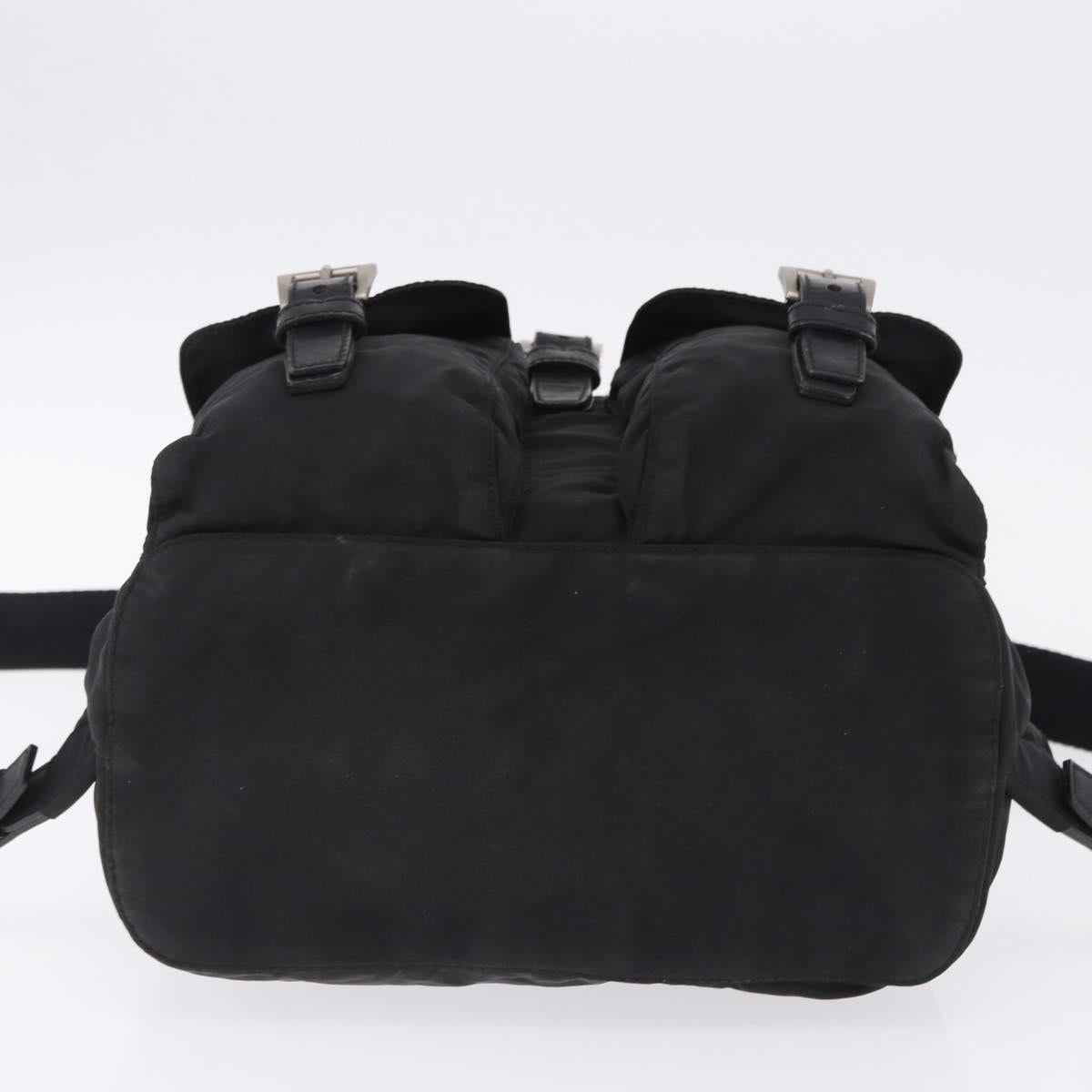 PRADA Backpack Nylon Black Silver Auth 197836V