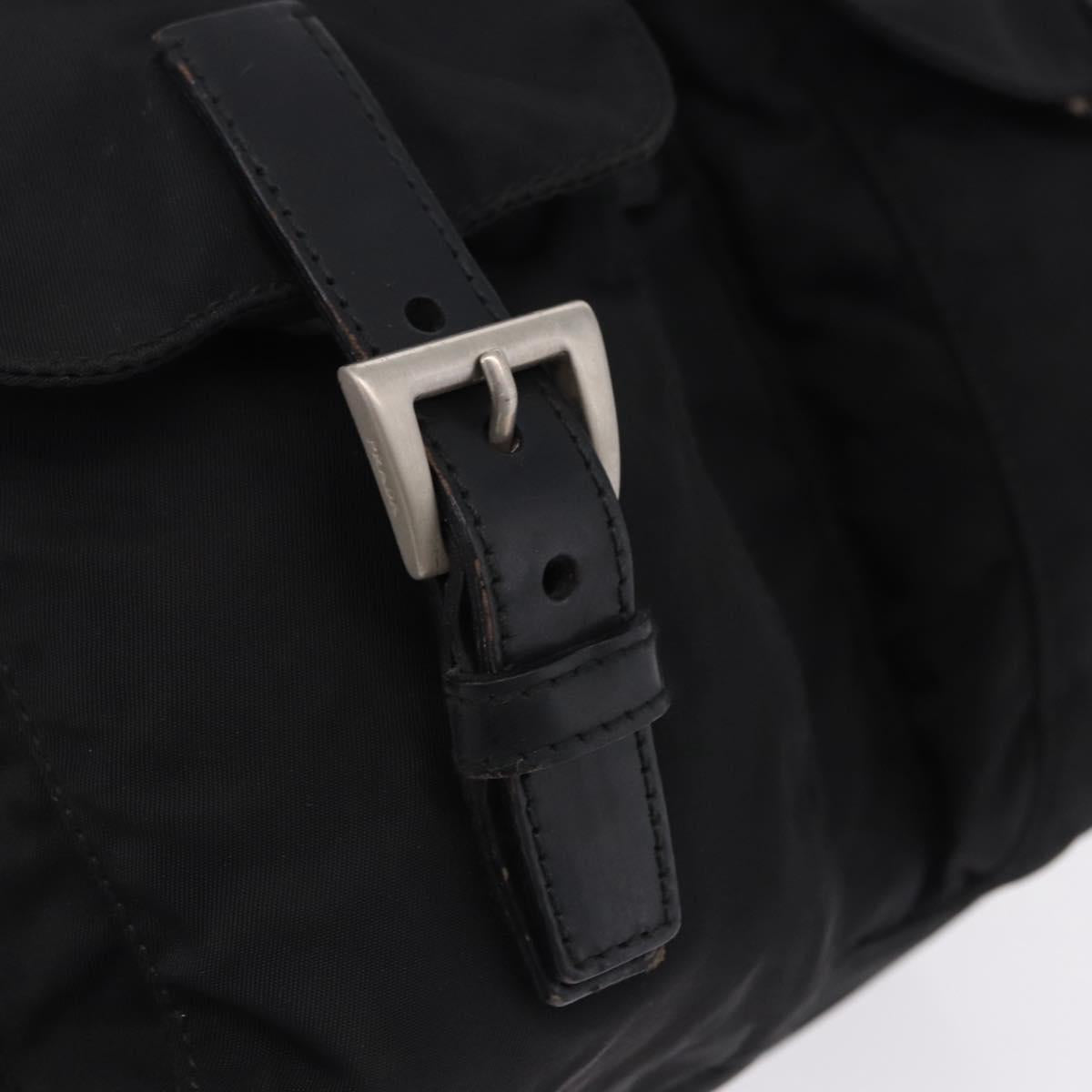 PRADA Backpack Nylon Black Silver Auth 197836V