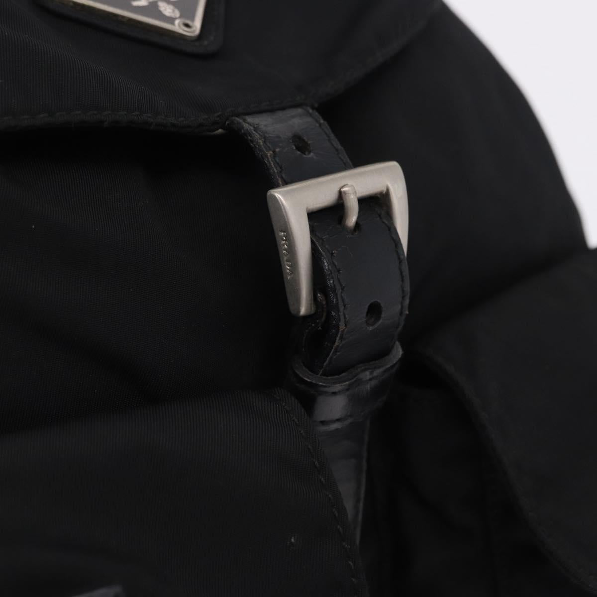 PRADA Backpack Nylon Black Silver Auth 197836V