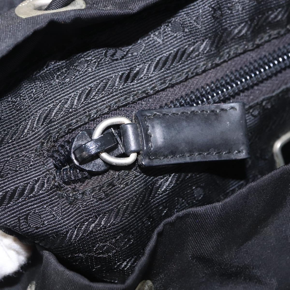 PRADA Backpack Nylon Black Silver Auth 197836V