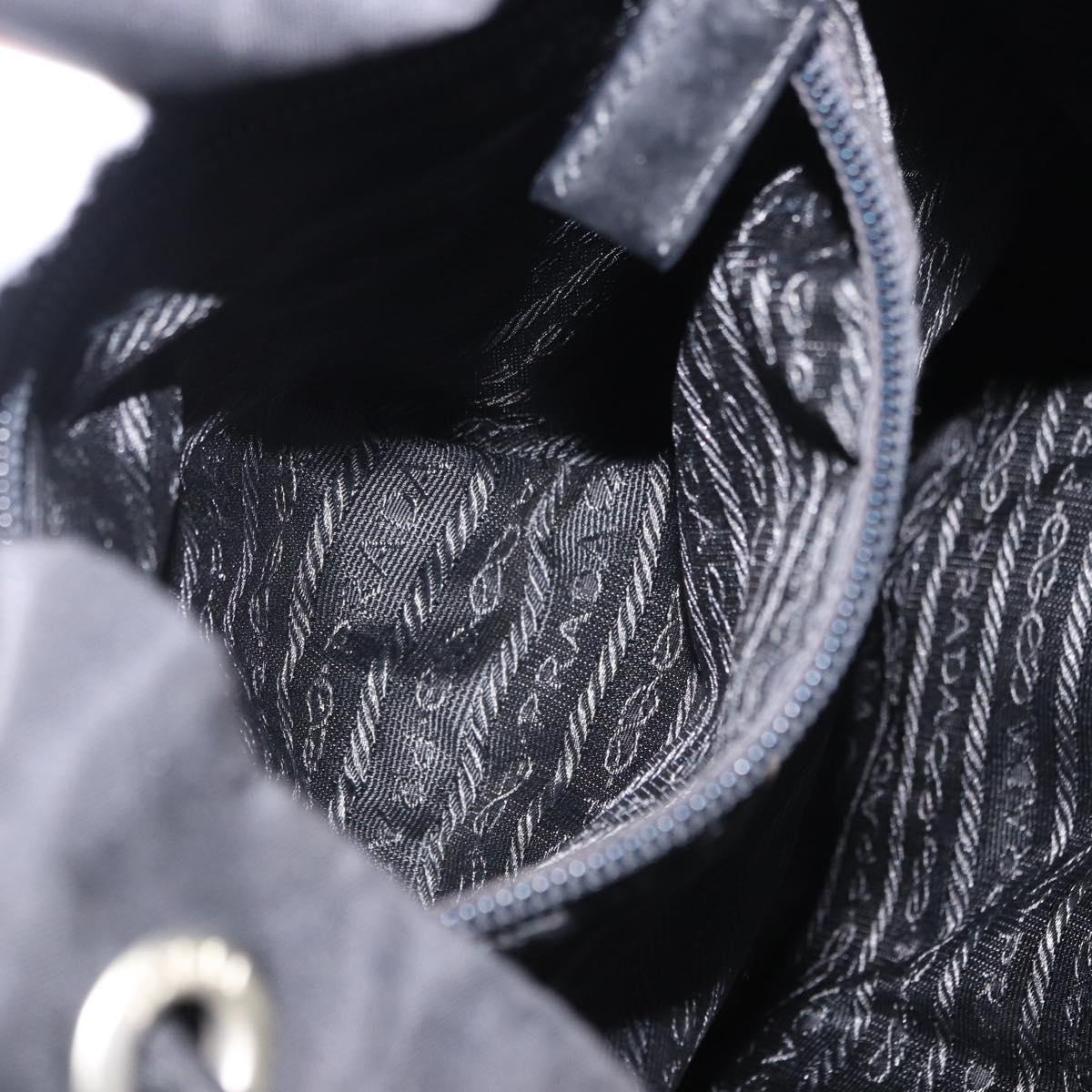 PRADA Backpack Nylon Black Silver Auth 197836V