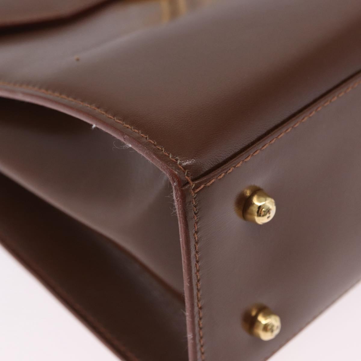 GUCCI Hand Bag Leather 2way Brown Gold 000 2110 Auth 197847V