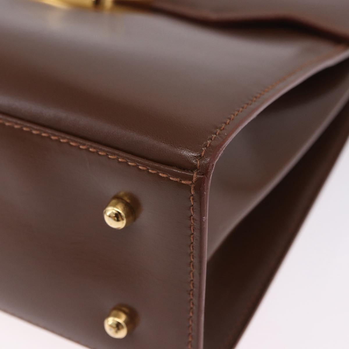 GUCCI Hand Bag Leather 2way Brown Gold 000 2110 Auth 197847V